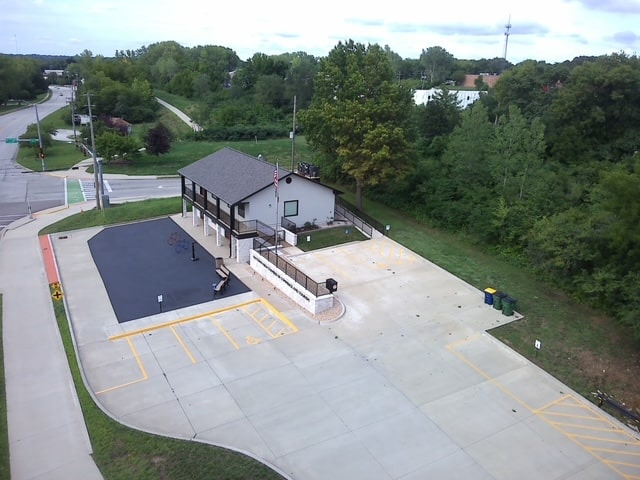 Aerial drone image of the Raytown, Missouri Chamber of Commerce